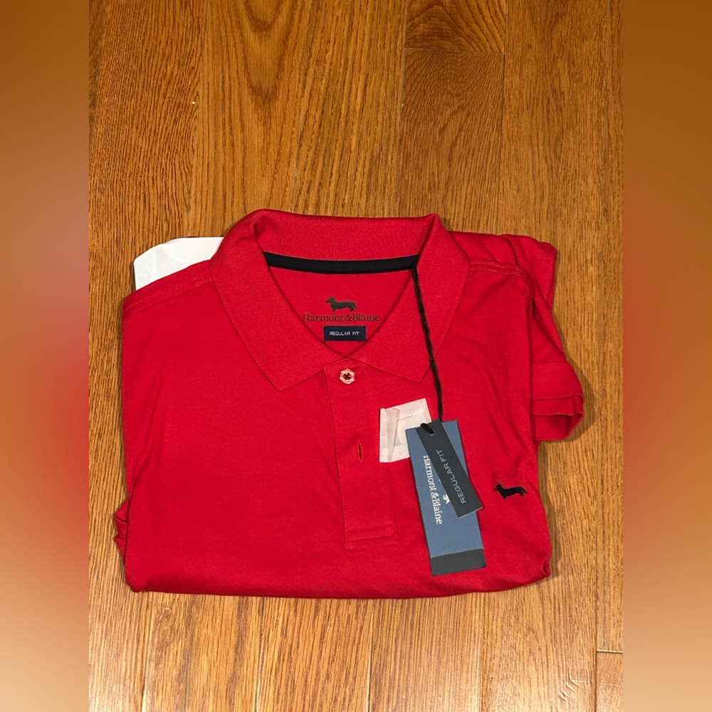 NWT Harmont & Blaine Bright Red Polo Shirt